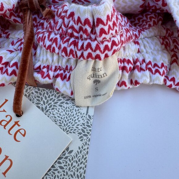 Kate Quinn Head Bow | Holiday Nordic Snowflake Knit | Cream/Red | 0–6M (S) | NWT - Picture 2 of 3